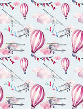 Painted Hot Air Balloon Air Plane For Baby Show Fabric Backdrop Photography Shopbackdrop